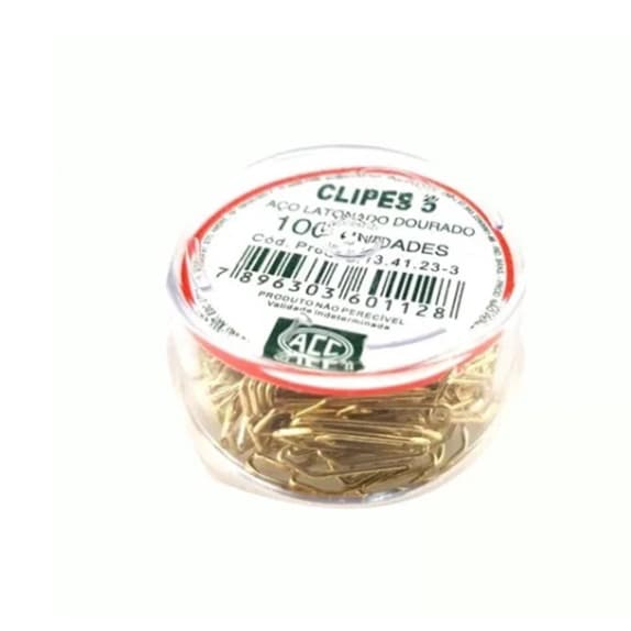 Mini Clips Dourado 100 Un Ideal P/ Convite Casamento , Cartão , Contrato Escritório