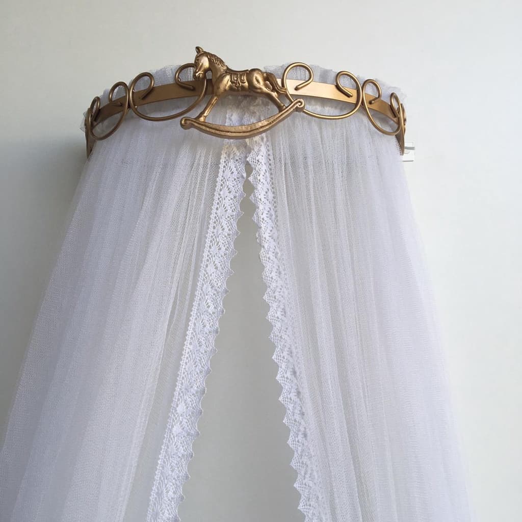 Dossel Cavalo Cavalinho de Balanço Menino e Mosquiteiro Berço