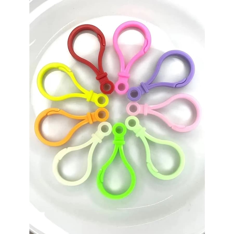 10 Pçs Sortidas Cor Plástico Lagosta Fechos Clipes Para 50mm