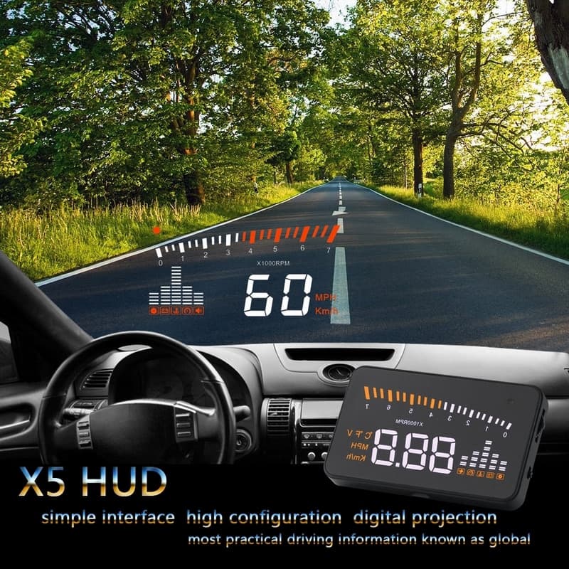 HUD HEAD Up Display De Carro/Veículo OBD2/Pedômetro/Condução/Velocidade/Vidro