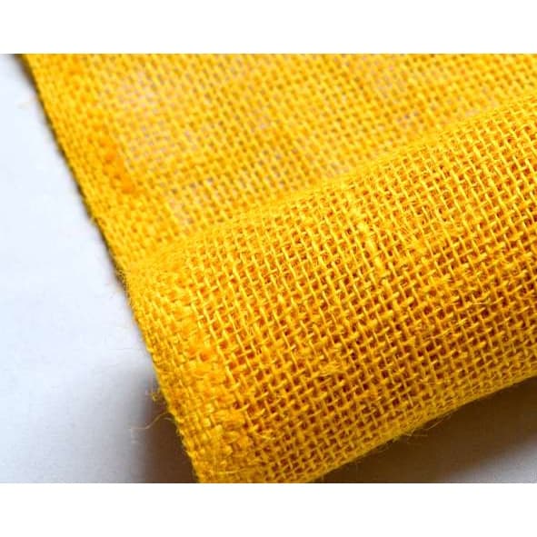 Tecido juta colorida Castanhal - 100% sustentável - Amarelo (1 m X 1m)
