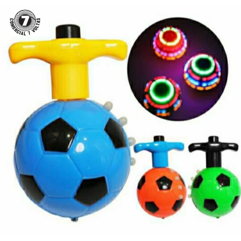Pião Desenhado; Bola de Futebol; Com Led; Musical; Eletrônico; Brinquedo; Criança