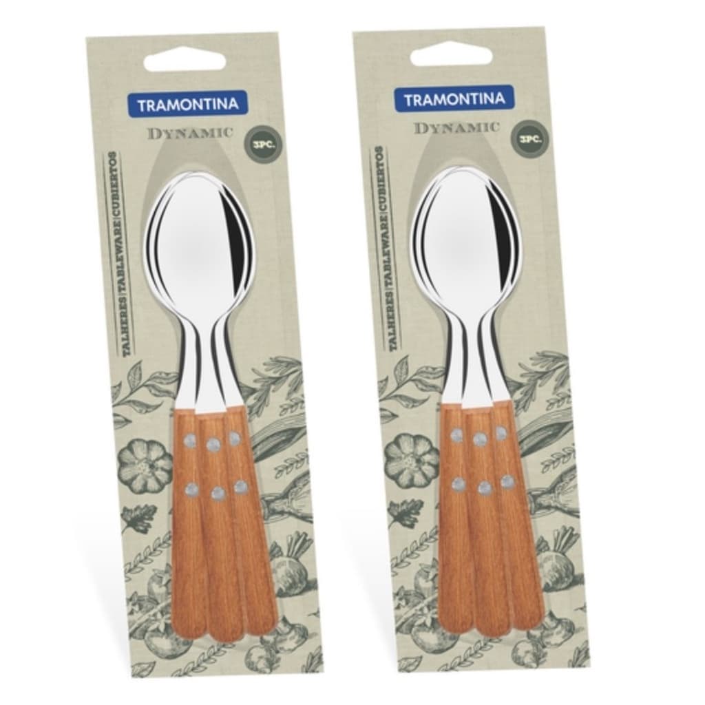 Jogo de colher de sopa tramontina 6 peças cabo de maneira dynamic