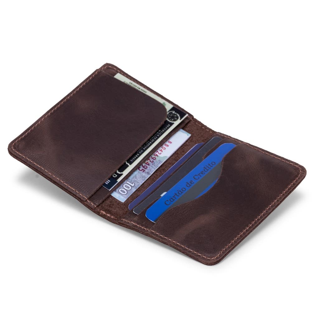 Mini Carteira Aba Slim Couro Legitimo Para Cnh,cédulas,cartões