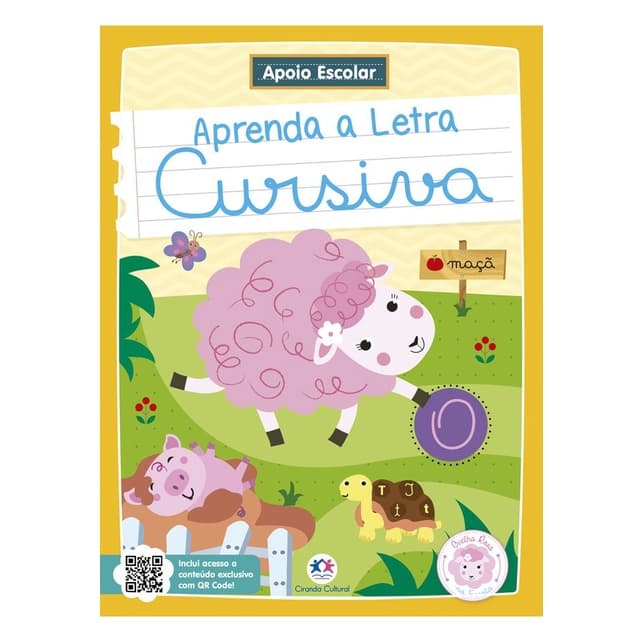 Livro Apoio Escolar  Aprenda a Letra Cursiva: Ovelha Rosa na Escola