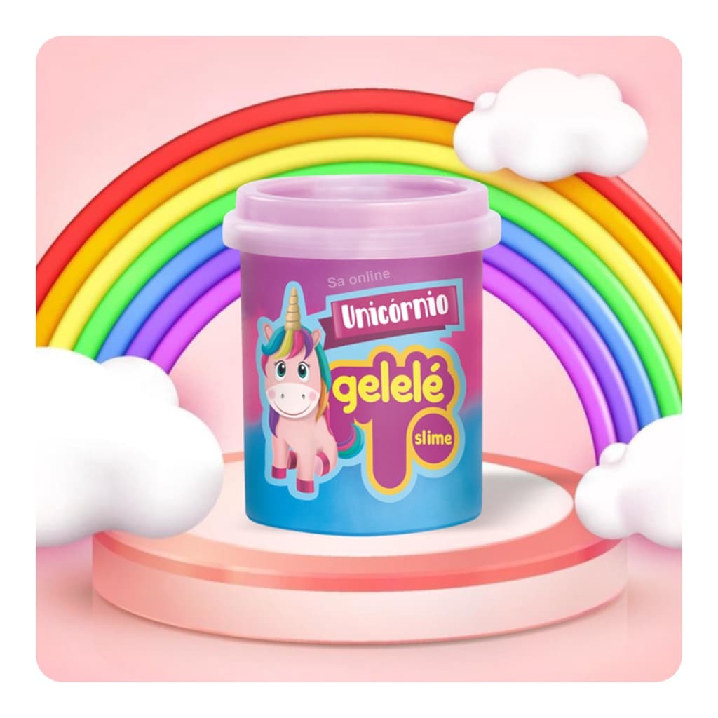 Slime Gelelé Unicórnio 152g Massinha Para Modelar Colorido - Unidade