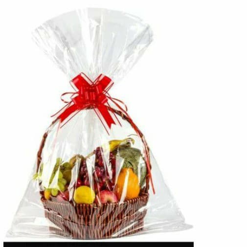 Saco transparente  Grande Para Cestas E Presentes 60x90 + Laço