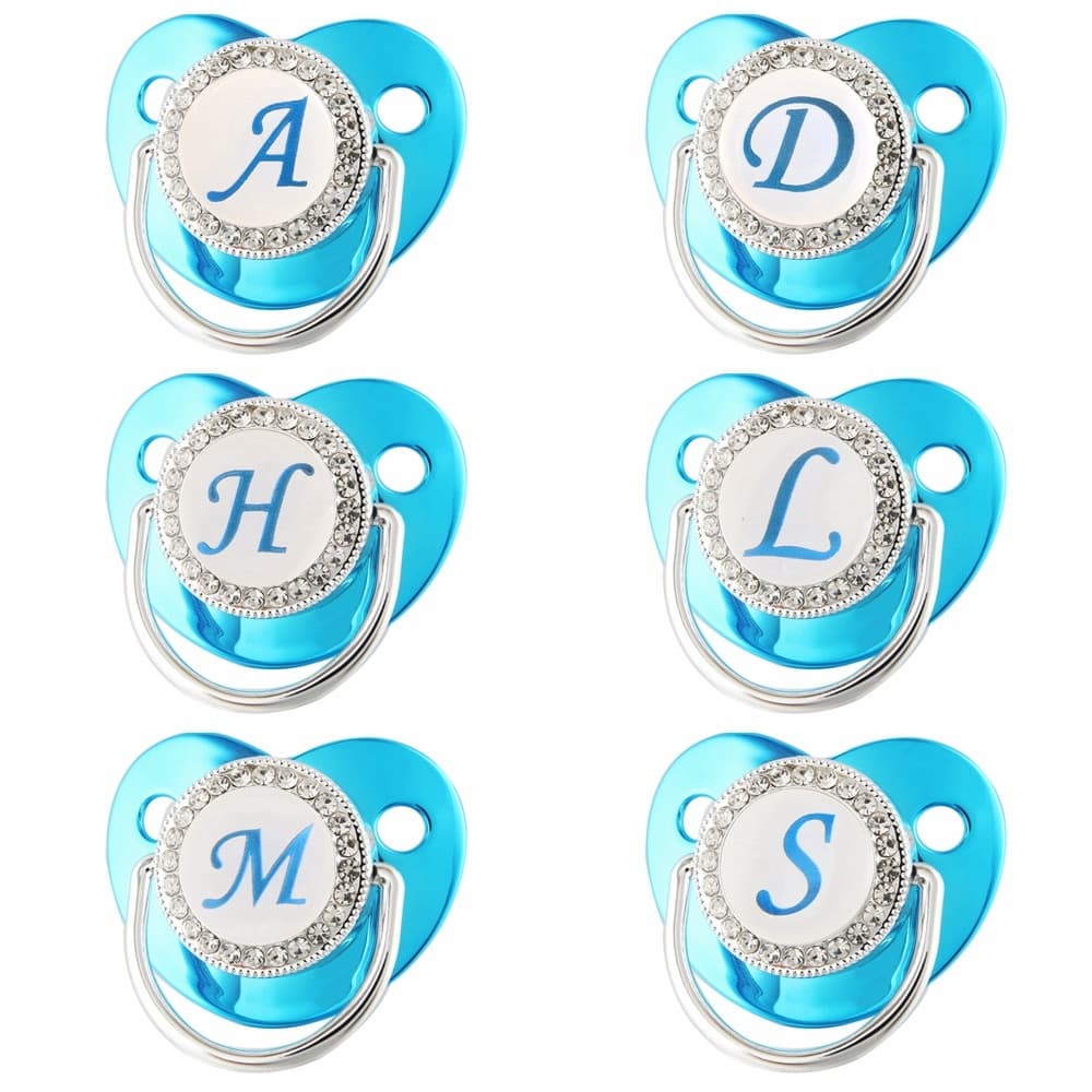 Chupeta De Bebê Que Bling Com Tampa/Mordedor De Silicone Inicial De 26 Botões Para Bebês/Recém-Nascidos