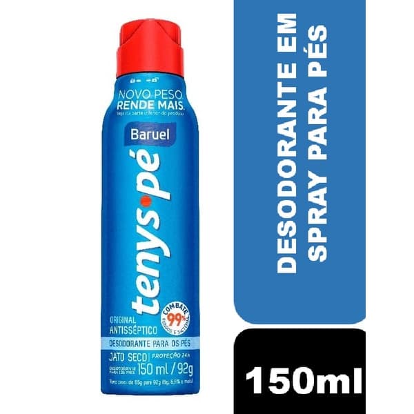 Desodorante para pés Tenys Pé Spray Jato Seco Original Baruel 150ml/92g