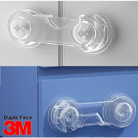 Kit 4 Travas Gaveta Porta Transparente bebê - Kit