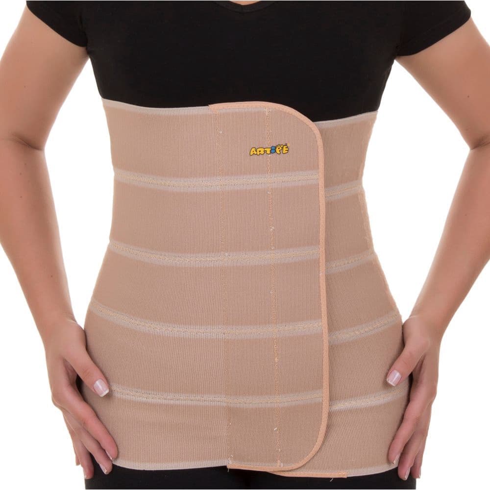 Cinta Faixa Abdominal Elástica 5 Gomos Pós Cirurgica Bariatrica Suporte GG e GGE Bege