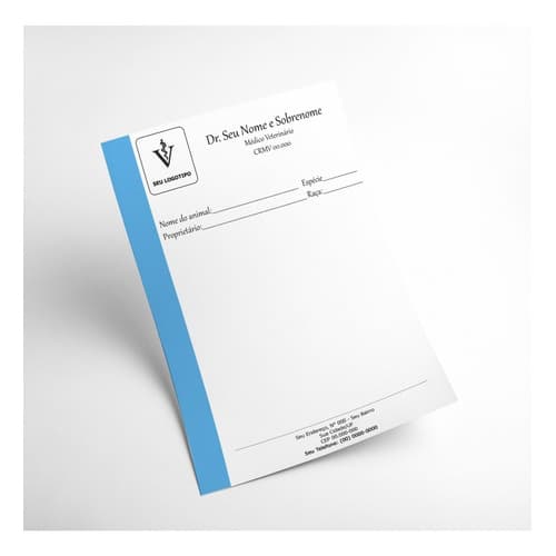 Receituário Veterinário 20 Blocos 1000 Folhas 15x21 Colorido