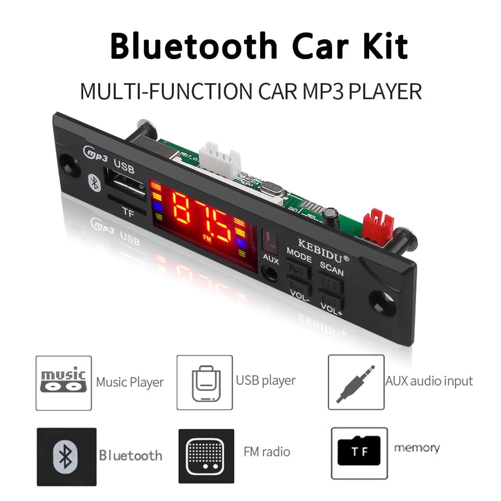 5 V 12 MP3 WMA Decodificador Cartão Sem Fio Bluetooth Music Player De Áudio Do Carro USB TF Módulo De Rádio FM Com Controle Remoto