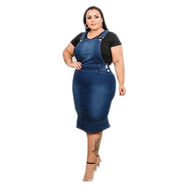 Salopete Jardineira Plus Size Feminina
