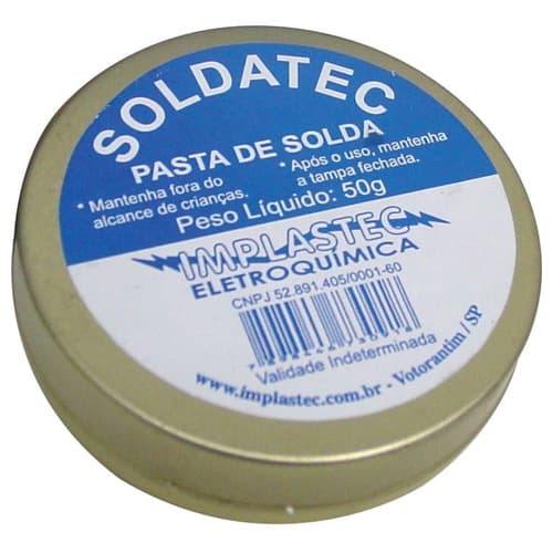 kit 2 latas de Pasta De Solda - Fluxo Em Pasta Soldatec 50g Implastec