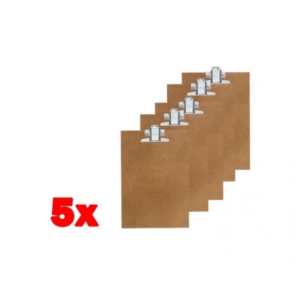 Prancheta A5 Pequena De Madeira Mdf Com Prendedor De Metal Kit C/ 5