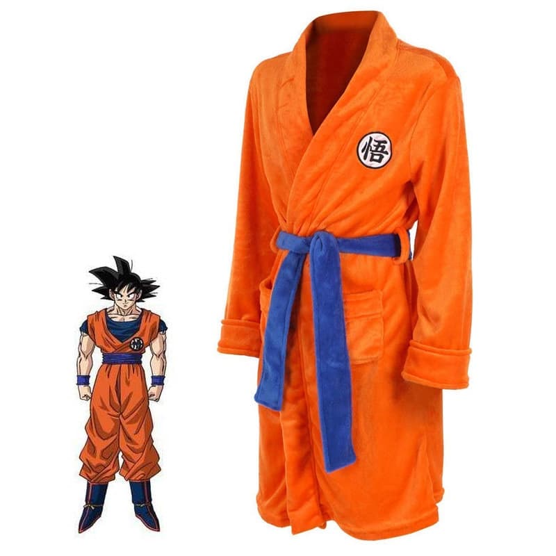Anime Dragão Flanela Térmica Roupão Outono Inverno Cosplay Pijama Goku Kimono Grosso Trajes Robe Vestir Vestido