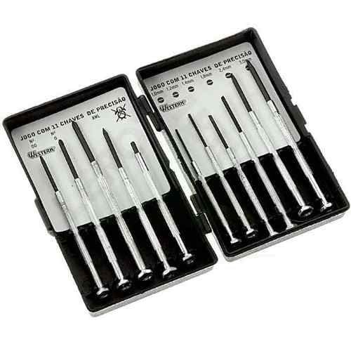 Kit Jogo Chaves De Precisão Relojoeiro/eletrônica 11 Peças