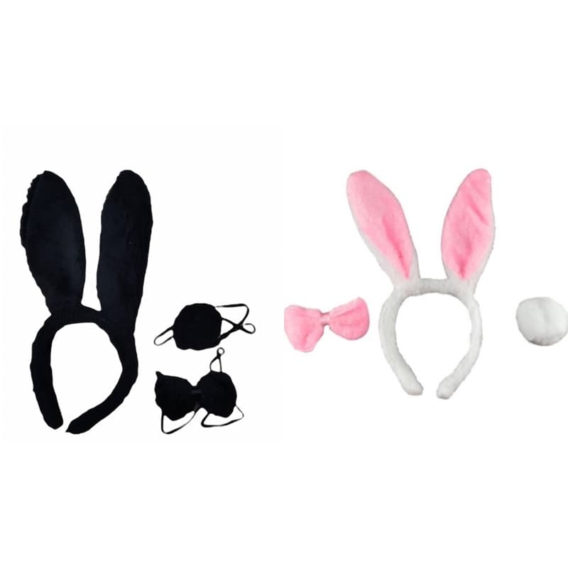 Kit Arco De Coelho Com Rabinho e Gravata Festa  Fantasia Decoração