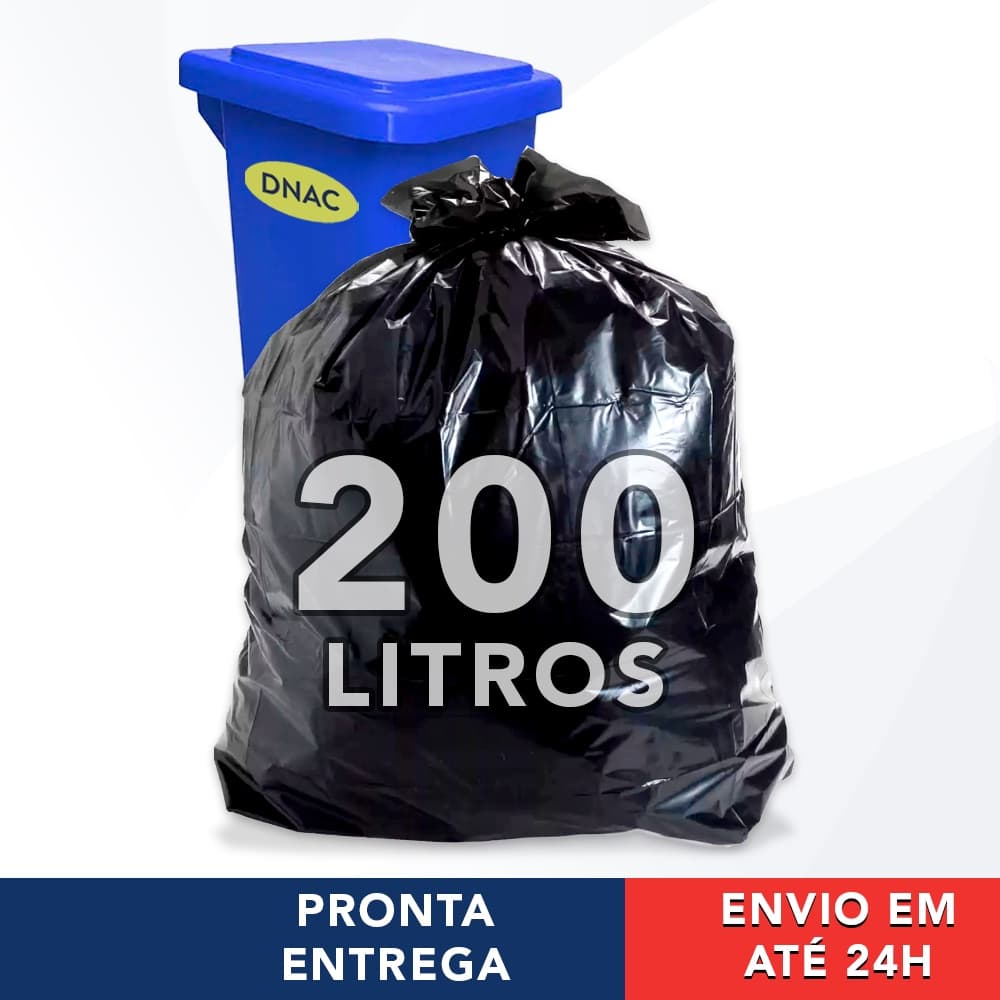 100 unid. Saco de lixo Preto 200l ( litros ) residencial resistente