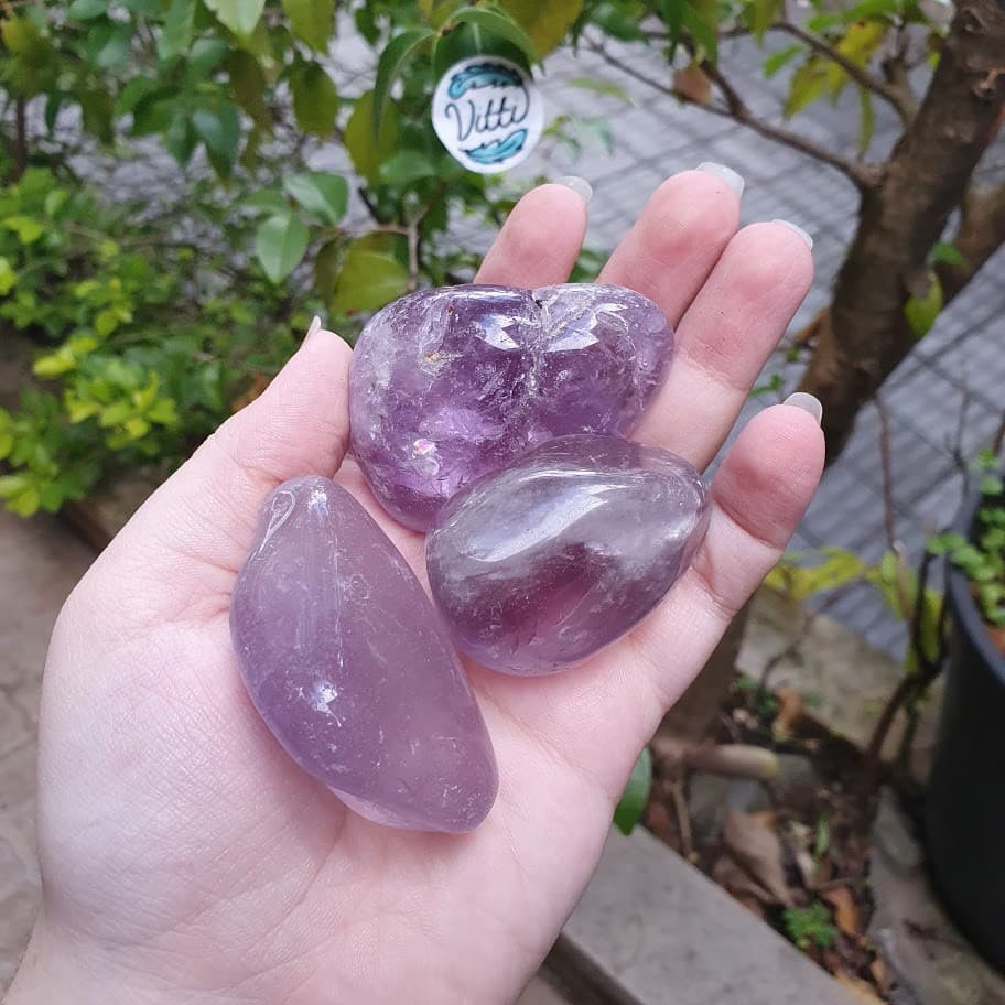 Ametista Pedra da Positividade e Intuição Pedra Natural Rolada Polida