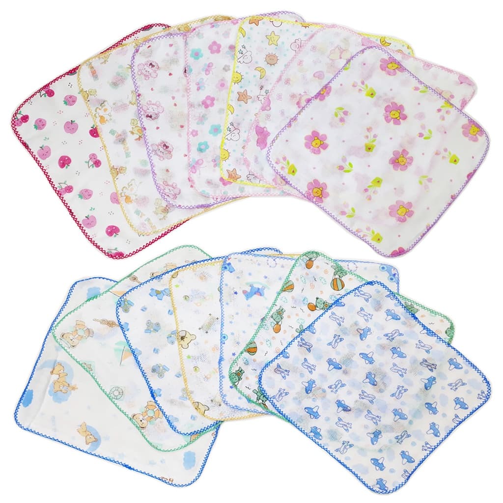 Kit 10 Fraldinha De Boca Estampada 33x33cm Com Crochê