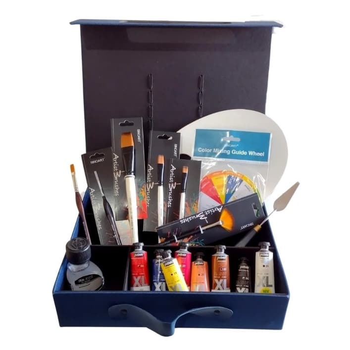 Kit Para Pintura A Óleo Profissional, Com Luxuosa Maleta!