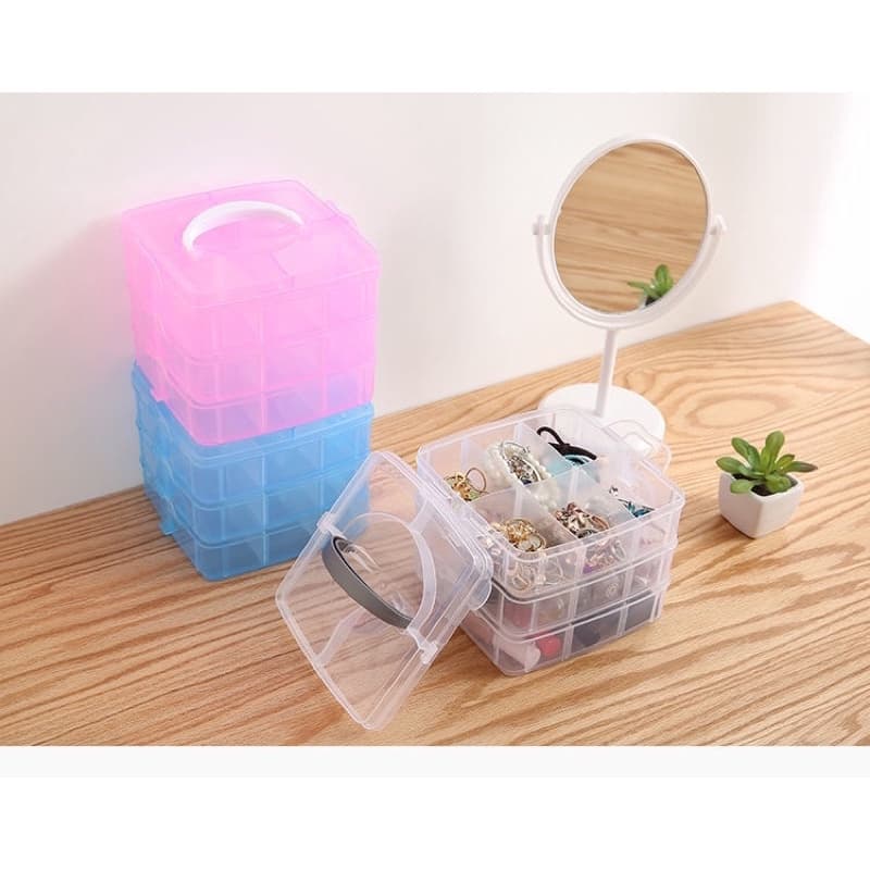 Caixa Organizadora para miçangas com três compartimentos