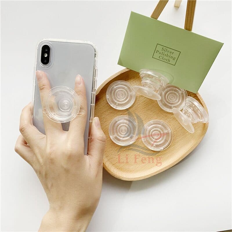 Suporte Pop Para Celular Socket Dedo Selfie Apoio de Celular-- transparente