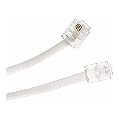 Cabo 5 Metros Fio Liso Para Telefone Modem Fax Com Plug Rj11