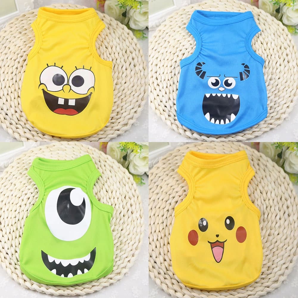 Camiseta Para Animais De Estimação Gato Cachorro Dos Desenhos Animados