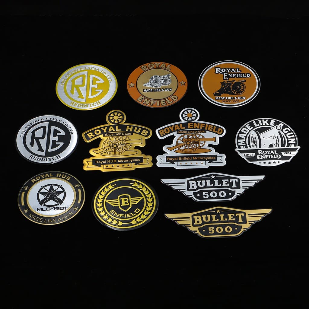 Emblema De Motocicleta Royal Enfield Alumínio Decalque Padrão E Adesivo Para Retrô 350