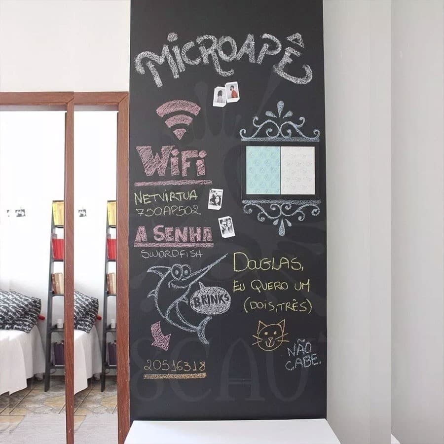 Papel Parede Adesivo Lousa Quadro Negro Preto Fosco 1m x 0,50cm