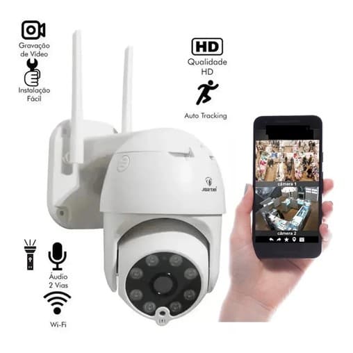 Camera Segurança Segue Detector Movimento Wifi Audio 1080p