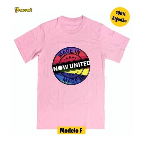 Camiseta Infantil Now United 100% Algodão Made In