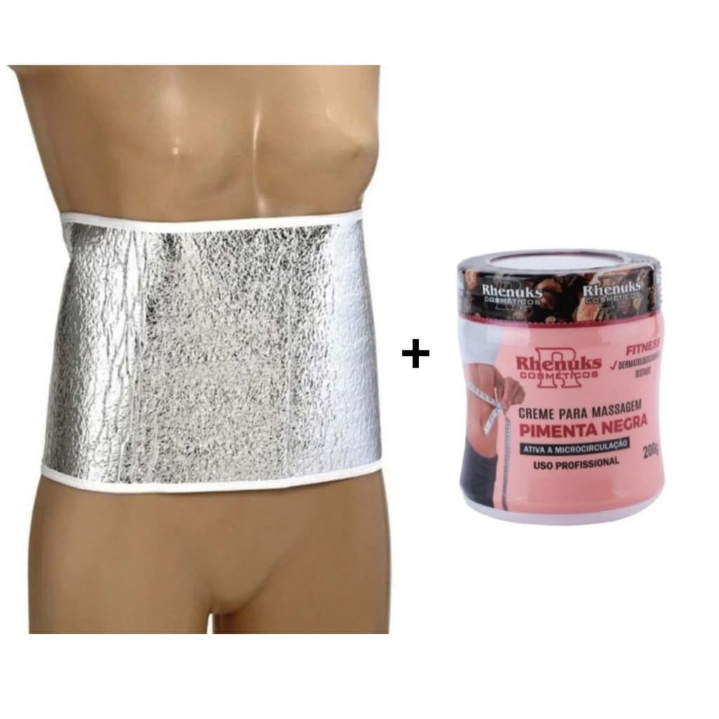 Cinta Isolmanta Redução de Medidas +  Creme Massageador Pimenta Negra 200g