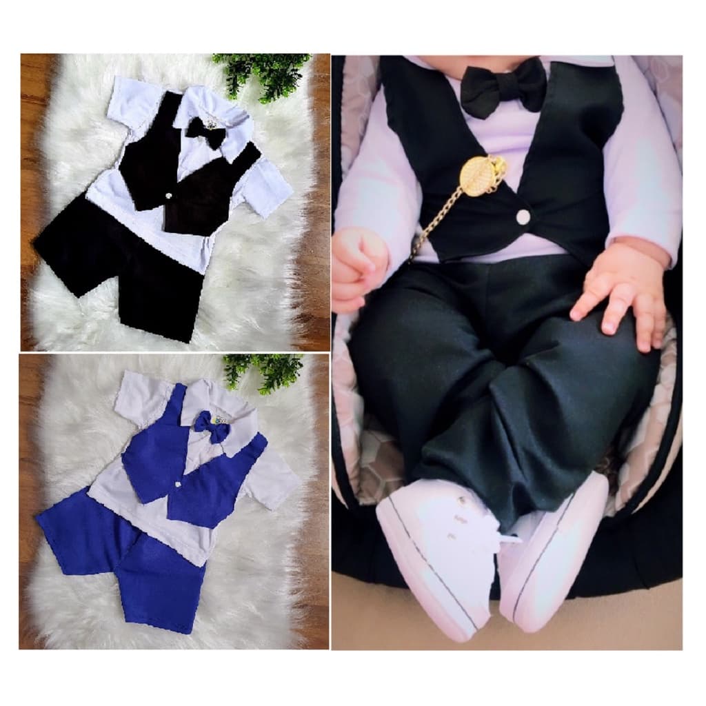 Conjunto Social Para Bebe Menino Recém Nascido a 05 Meses Casamento