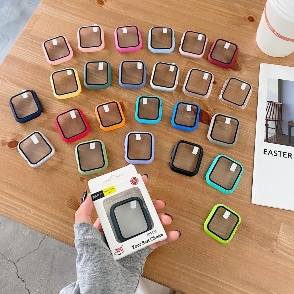 Capa case Bumper C/ Vidro 3d Temperado Apple Watch 38/40/42/44mm