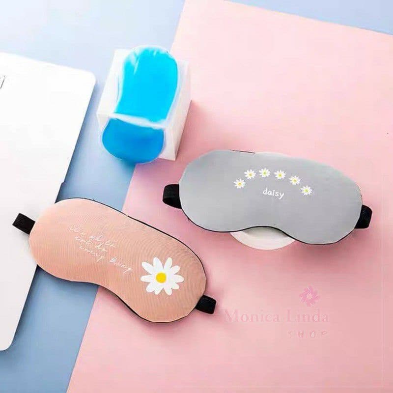 Kit 2 Máscara tapa olho com gel térmico para dormir e descanso estampas fofas