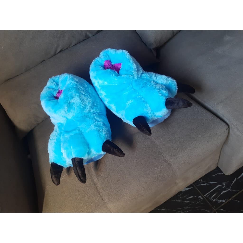 Pantufa Pata  ( Garra ) de Monstro Azul Oferta Lançamento Exclusivo Promoção Unisex Infantil e Adulto