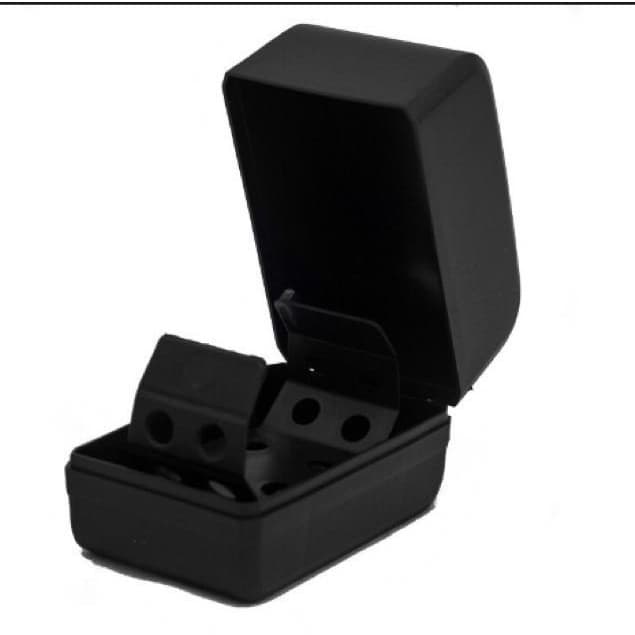 Estojo Caixinha para Relógios Preta Plástico com Tampa Abre e Fecha e Encaixe