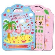 Livro eu amo Flamingos-Bicho mania- mais de 200 adesivos