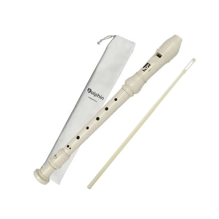 Flauta Doce Germânica Dolphin Com Capa + Vareta Limpeza- DP123