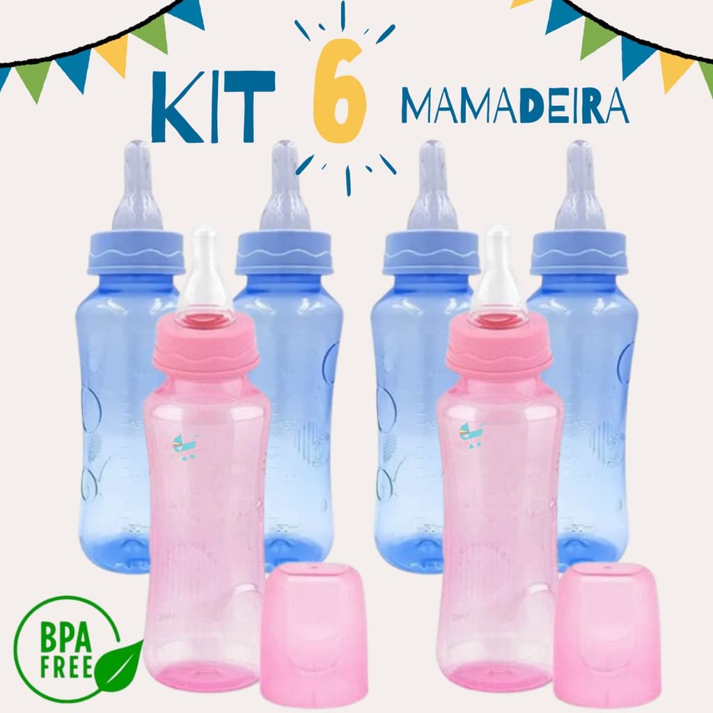 kit 6 Mamadeiras petita  240ml Atacado Crianca BPA FREE