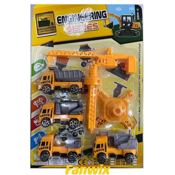 Kit 4/5 Carrinhos Trucks De Construção de FRICÇÃO E Torre De Elevação, Fanwix