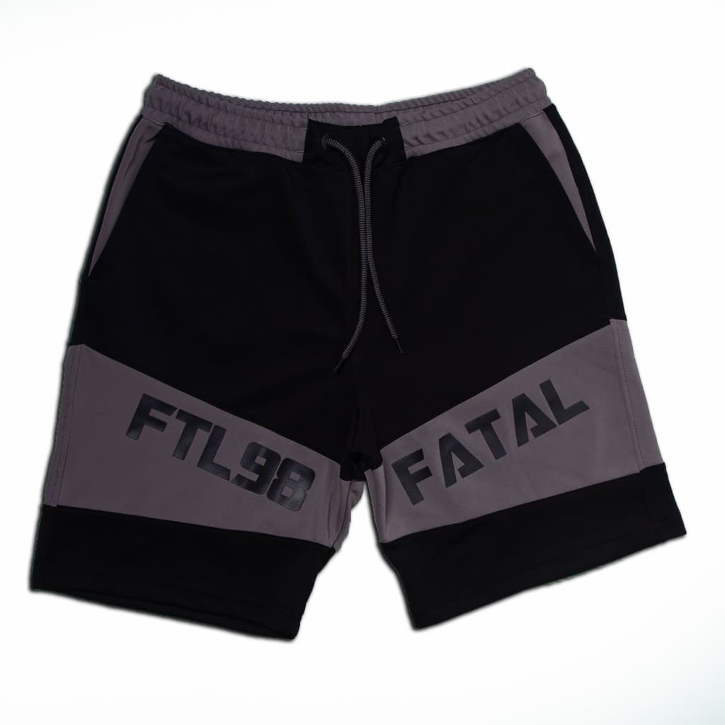 Bermuda Helanca Masculina Preto Com Cinza - Fatal