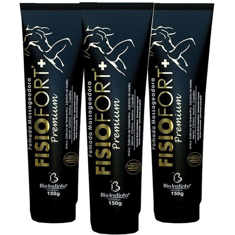 Kit Com 3 - Pomada Massageadora Fisiofort Premium 150g