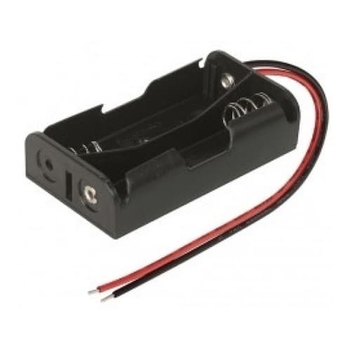 Kit 100 Peças - Suporte P/ 2 Pilhas Aa Canoa Preto