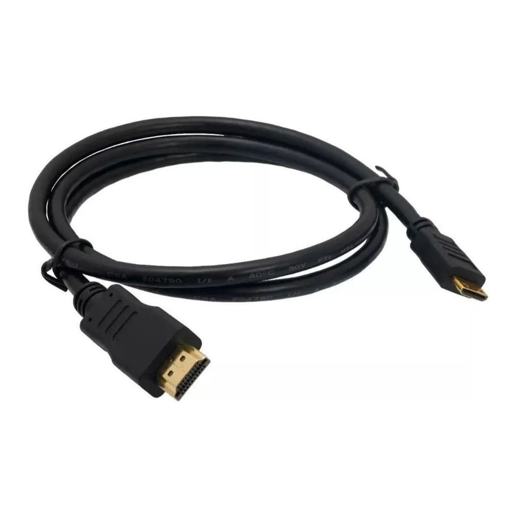 Cabo Mini Hdmi para Filmadora Canon VIXIA HS20 Compatível