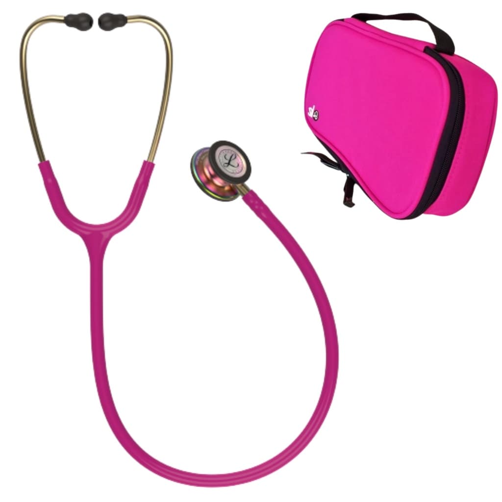 Estetoscópio Littmann Classic III Framboesa Rainbow 5806 + Case Rosa